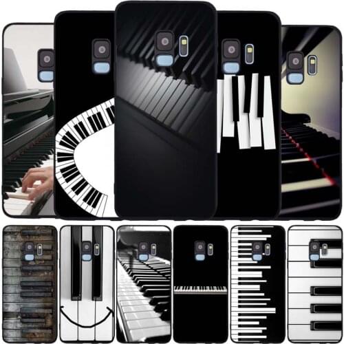Music Piano Keyboard black Soft phone Case For Samsung S20 S10 S9 S8 S7 edge Plus Lite Note 8 9 10 A6 A7 A8 A9 2018 Cover