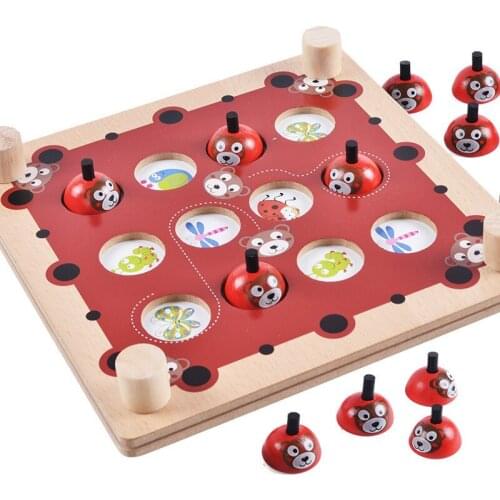 Wooden Cartoon Bear Memory Chess Matching Game Wooden puzzle game Educational desktop toys for Children kids gift