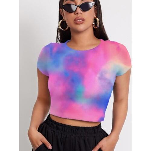 3d Tshirt Tie Dye T shirt Women Colorful Tshirts Casual Harajuku Shirt Print Novel Funny T shirts Womens Clothing T shirts