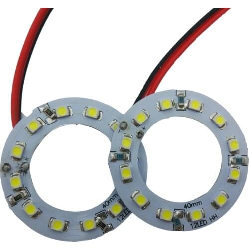 HOT!! 2Pieces(1pair) Angel Eye 1210 12 SMD Car 40MM Led Headlight 3528 Halo Ring Angel Eyes 12V Car Lighting Car Angel Eyes 40mm