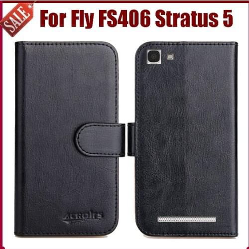 Hot! Fly FS406 Stratus 5 Case New Arrival 6 Colors High Quality Flip Leather Protective Cover For Fly FS406 Stratus 5 Phone Case