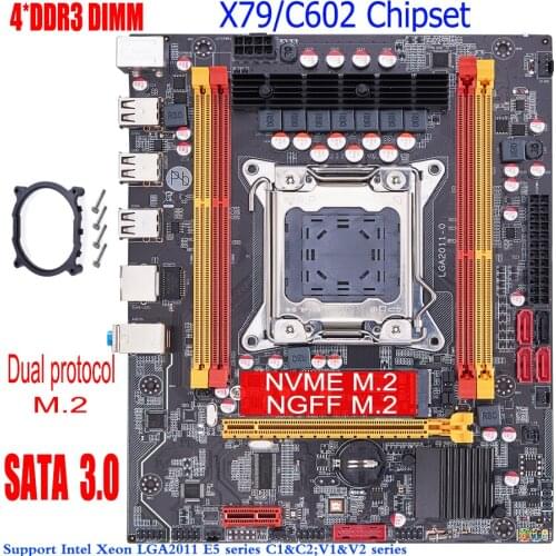 Qiyida X79 chip X79 motherboard LGA 2011 motherboard SATA3 support REG ECC memory and Xeon E5 processor DDR3