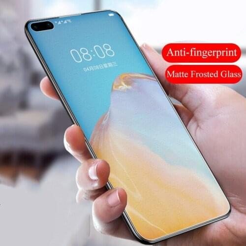 For Huawei P40 Lite Full Cover Matte Frosted Tempered Glass For Huawei P30 Lite P30Lite Anti No Fingerprint Screen glass