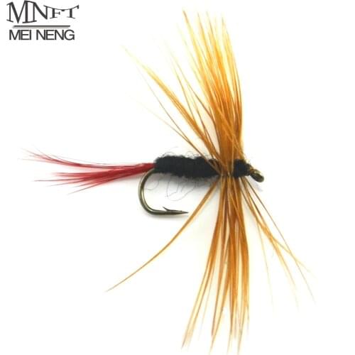 MNFT 10PCS Brown Beard Nymph Mayfly For Trout Wet Fishing Dry Hook Flies Size 12