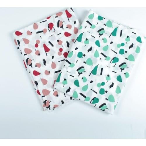 Fashion red green pear pattern vintage fabric Retro style cotton fabric for DIY Bag shirt dress cloth 1meter