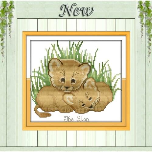 The lion animal crafts home wall decor counted printed on canvas DMC 11CT 14CT DIY kits Cross Stitch embroidery needlework Sets