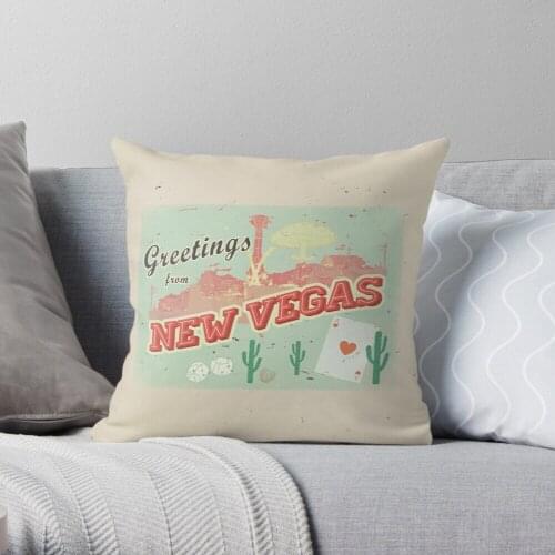 New Vegas Postcard Throw Pillow Cushion Cover Polyester throw pillows case on sofa home living room car seat decor 45x45cm