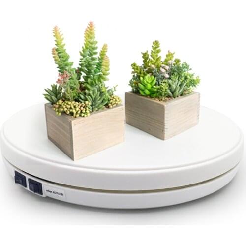 White 25cm LED Photo 360 Degree Electric Rotating Turntable Rotating Display Stand for Photography Jewelry Watch Digital Product
