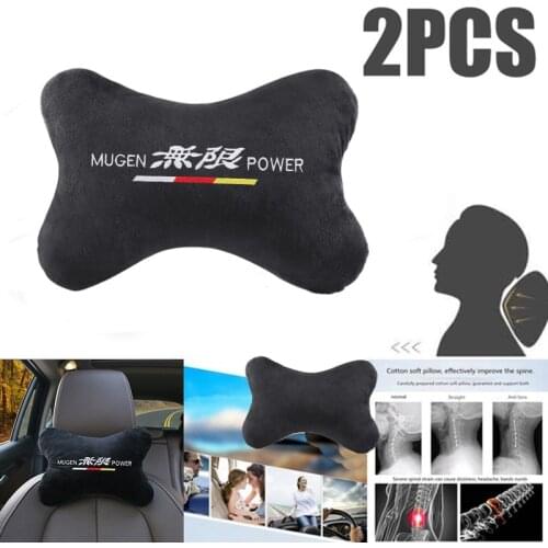 Car Badge Embroidery Pillow Car Neck Pillow Car Headrests Fit For Honda Mugen Civic Accord Auto Accessories