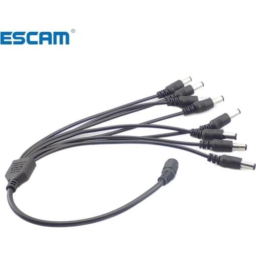 2.1*5.5mm 1 Female to 2 3 4 5 8 Male DC Power Splitter Plug Cable for CCTV security Camera Accessories power Supply adapter