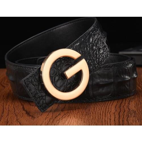 New Leather Belt for Men G Smooth Buckle Fashion High Quality Male Men Jeans Belt Metal Smooth Buckle Leisure Waist Belts