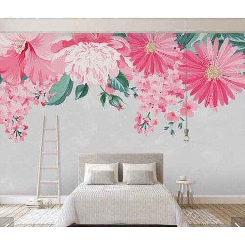 Hand Painting Flower Wallpaper Murals Home Wall Mural Decals 3D Print Photo Stereo Vintage Floral Wall Paper Roll 3d Wall Mural