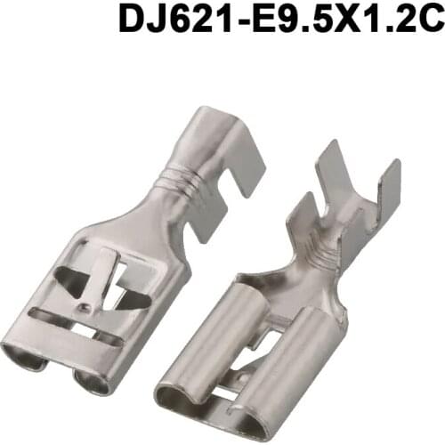 100/200pcs 9.5 Plug spring terminal Automobile high current terminal block Straight plug barbed DJ621-E9.5x1.2C