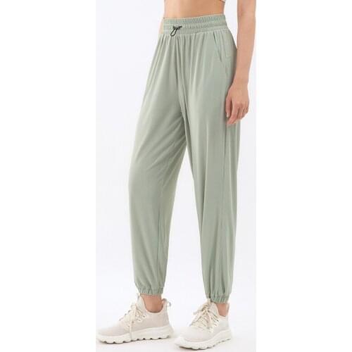 Ice Silk Sweatpants High Waist Fitness Joggers Yoga Women Stretchy Running Sport Sun Proof Loose Breathable Beam Foot Harem Pant