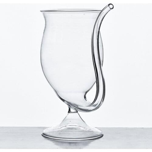 Heat Resistant Glass Cup Juice Milk Cup Wine Whiskey Glass Sucking Tea Wine Cup Drinking Tube Transparent Kitchen Accessories
