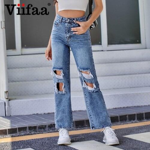 Женские рваные джинсы Viifaa China At AliExpress