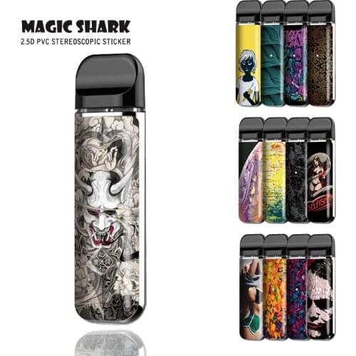 Magic Shark 55 Different Styles Flamingo Leopard Cartoon Evil Stereo 3M Matte Cover Film Sticker Case Skin for Smok Novo