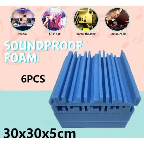 6PCS Soundproofing Foam Sound Absorption Treatment Panel Tile Sound Proofing Sound-absorbing Sponge