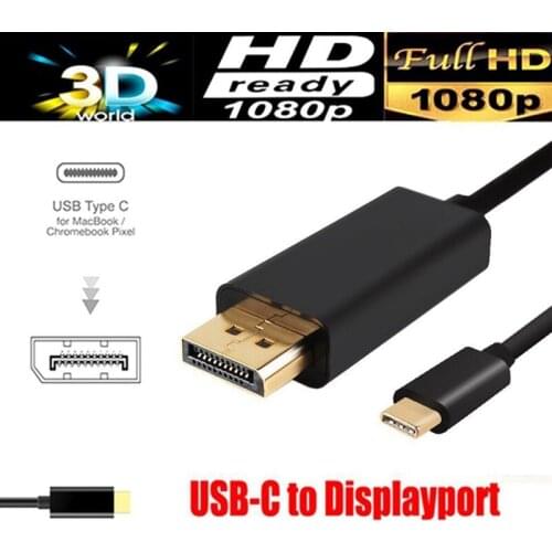 1.8M USB C to Display Port Cable (4K@60Hz) USB 3.1 Type C to DP 4K HDTV Adapter for Galaxy S9 Huawei