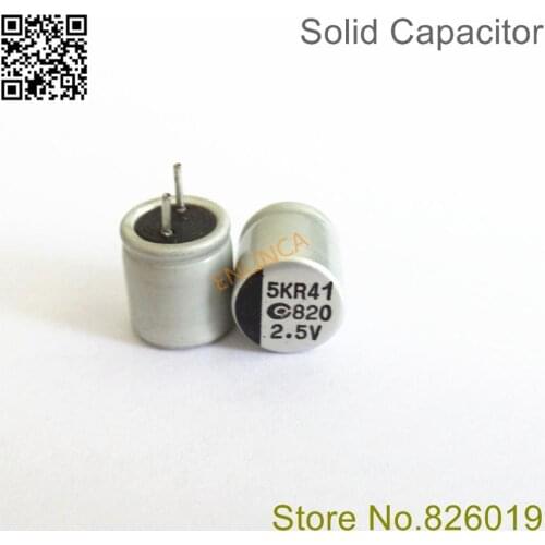 100pcs/lot 2.5V820UF 8*9 Solid Electrolytic Capacitors For Motherboard Low ESR 820UF 2.5V