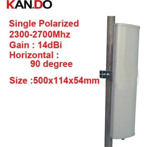 14dbi gain vertical polarization 90 deg 2300-2700Mhz Panel antenna FDD 4G antenna,TDD antenna 2.4G wifi antenna Base station use