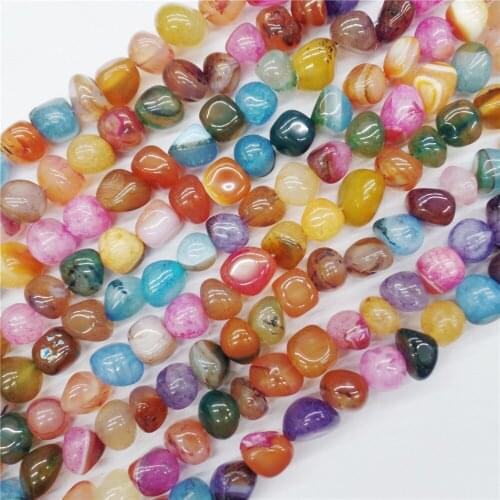 2 Strands 11x9mm Colourful Druzy Geode Agate Free Shape Loose Beads DIY Fashion Jeawelry Making Accessories Unisex 15.5"