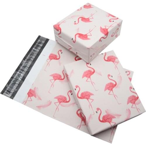 50Pcs New Arrival Courier Bag Flamingo Pattern Shipping Mailing Bags Self Adhesive Seal Plastic Envelope Waterproof Storage Bags