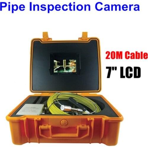 7 inch monitor hot sell high resolution water pipe inspection camera with 20m cable, ABS case