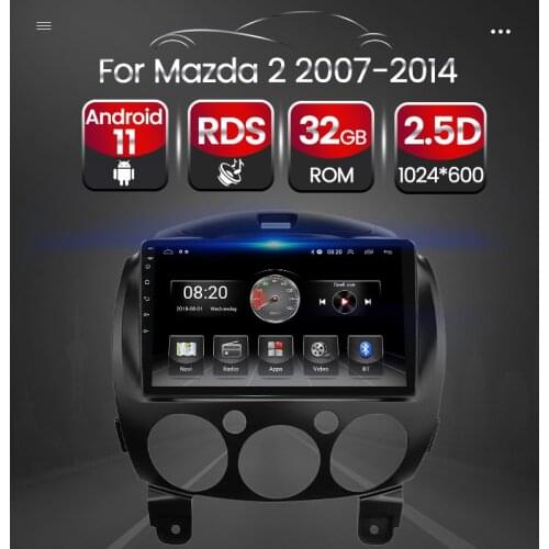 Android 11 Autoradio Car Multimedia Radio Video Player GPS Navigation For Mazda 2 2007 2008 2009 2010 2012 2013 2014