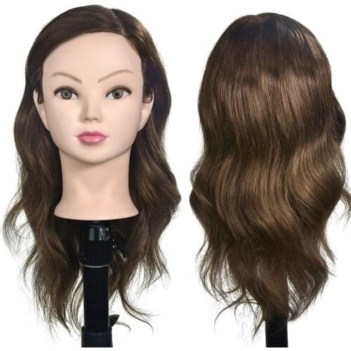 Bolihair Cosmetology 100% Human Hair Mannequin Head Manikin Training Head 16" with Free Clamp