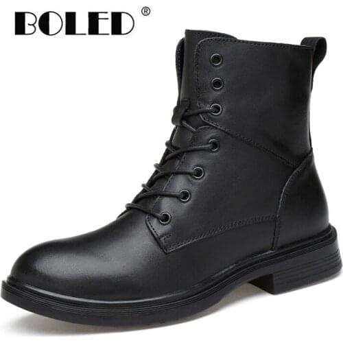 Top Quality Men Snow Boots Real Leather Boots Two Style Men Shoes Handmade Plus Size Autumn And Winter Shoes Dropshipping