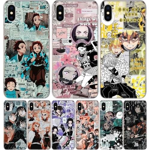 Kimetsu No Yaiba Demon Slayer Anime Cover Phone Case For Iphone 11 12 Mini Pro 7 6 X 8 6S Plus XS MAX + XR 5S SE 10 9 Art TPU Co
