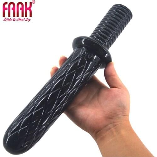 FAAK 31*4.7CM Long Dildo Anal Toy Male Prostate Massage Huge Ass Plug Double Ended Female Masturbator Sex Toys For Adult Lesbian