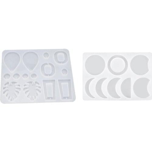 Crescent Moon Full Moon Quarter Moon Silicone Epoxy Mould with Handmade Dangle Eearrings Mold for Jewelry Making