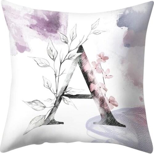 HOT SALE!Home Decorative Cushion Covers For Sofa Watercolor Painting A-Z Letters Throw Pillow Case Sofa Bed Decor Cushion Cover