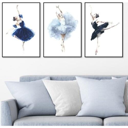 Ballet Dancer Girl Canvas Print Painting Poster Wall Art Picture For Living Room Decoration Unframed