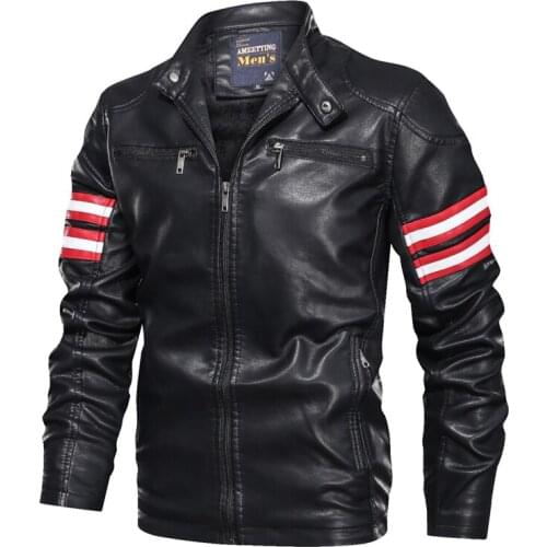 Pop Pop autumn men Leather jacket Slim PU Coat Leather Outerwear Zipper PU Bomber Jacket Stand Collar Motorcycle Pop Leisure PU