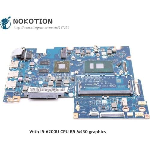 NOKOTION 5B20L45267 BIUS1 S2 Y0 Y1 LA-D451P For Lenovo yoga 510-14isk Laptop Motherboard SR2EY I5-6200U CPU R5 M430 graphics