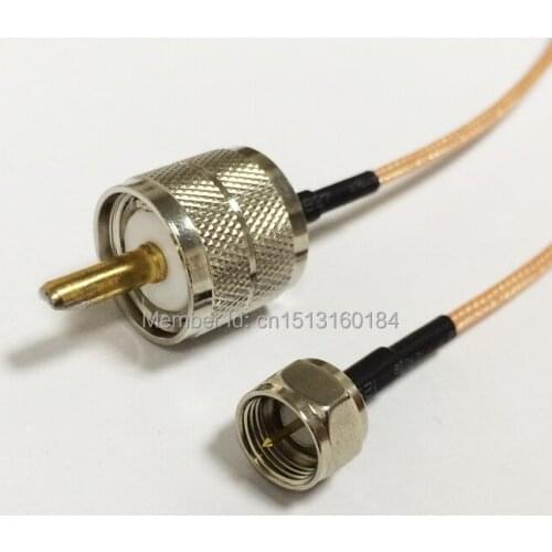 New Modem Coaxial Pigtail UHF Male Plug Connector Switch F Male Plug RG316 cable 15CM 6" Adapter Wholesale Fast Ship