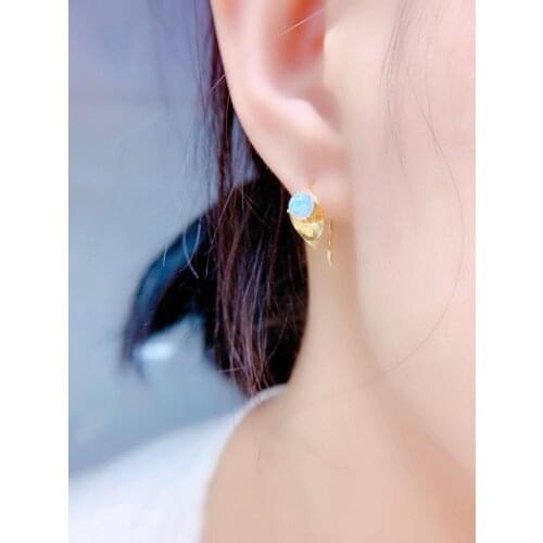 Top Quality 100% Natural And Real Opal Earring 925 sterling silver Fine jewelry
