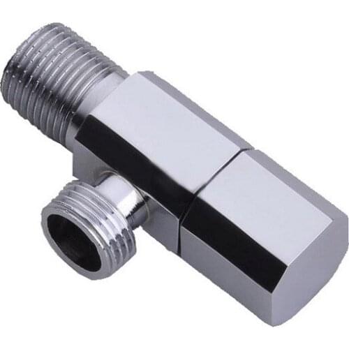 One Silver Polished Chrome Brass Bathroom Hardware Accessories 1/2" male Angle Stop Valve Dav003