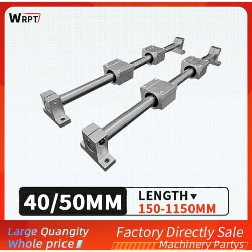 2PCS optical axes 40/50mm + 4PCS SCS40/50+ 4PCS SK40/50 for engraving machine, printer, L = 150MM-1150MM