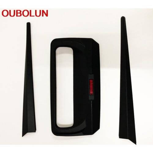 OUBOLUN For Ford Ranger T6 T7 XLT 2012-2017 PICKUP CAR ABS Black Rear Trunk Lid Hanlde Trim 5pcs