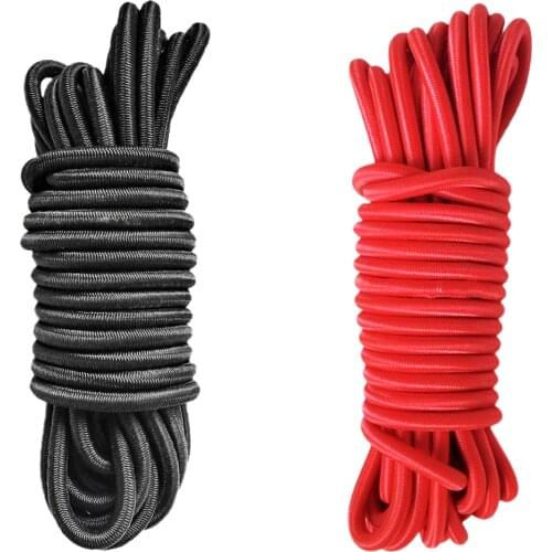 Outdoor 2 Pcs 4mm x 5 Meter Elastic Bungee Rope Shock Cord Tie Down Boat Trailer for Camping Kayak Marine Canoe Fishing Boat