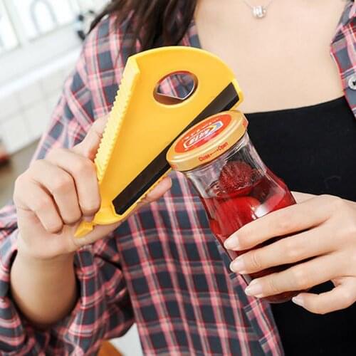 Jar Opener Screw Cap Opener with Non-slip Manual Bottle Opener Rubber Labor Saving Ergonomic Multifunctional Kitchen Gadget