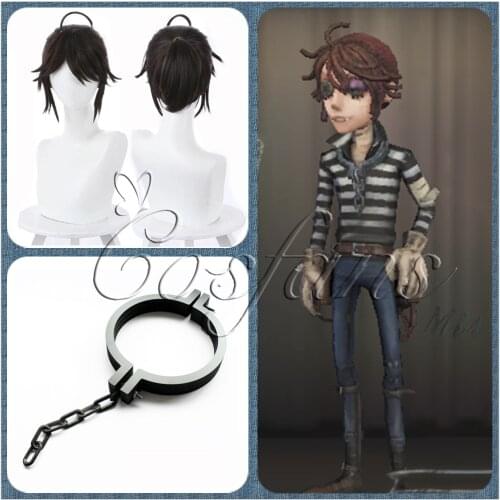 Game Identity V Luca Balsa Wigs Brown Short Horsetail Heat Resistant Synthetic Hair Wig Halloween Party Costume Cosplay Props