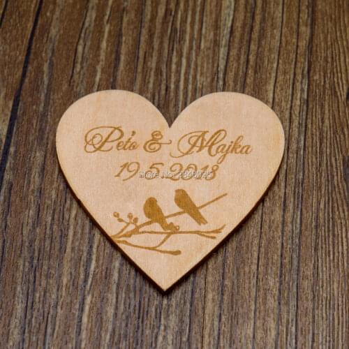 Personalized Wooden Heart LOVE BIRDS Magnets save the date magnet,Wedding birthday baby bridal shower party favors gifts