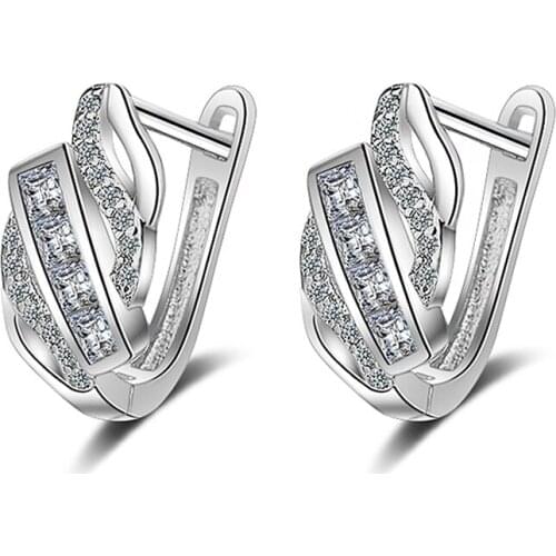 Exquisite 5A Zirconia Crystal Wedding Earrings Small Hoop Loop Earring Fashion Party Jewelry Accessories For Women bijoux