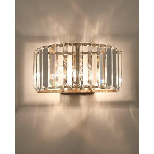 Modern minimalist living room European crystal bedside lamp hotel engineering corridor wall lamp background wall lamp