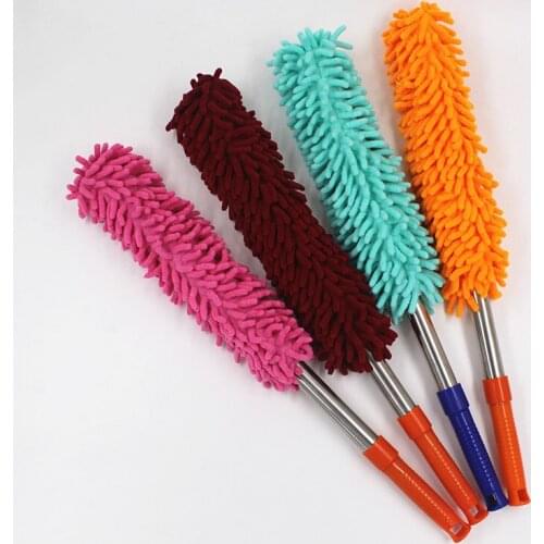 Stainless steel telescopic chenille dust shan car cleaning brush In addition to dust duster wholesale